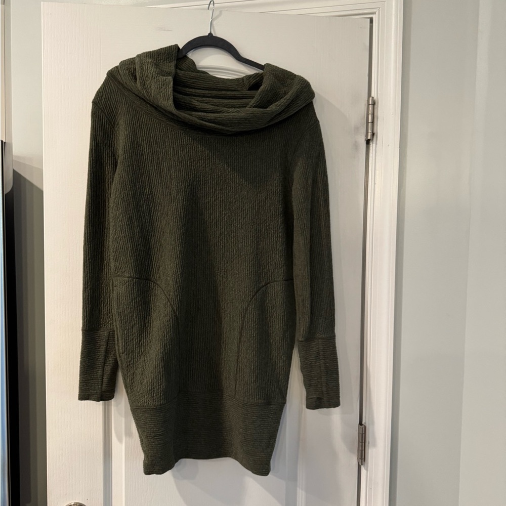 Lululemon Athletica Dark Green Cowl Neck Sweater
